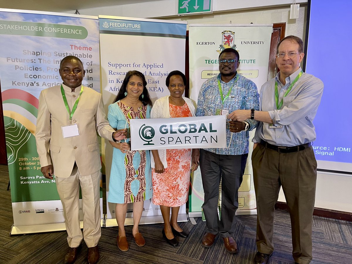 There is always an opportunity to take a photo with fellow Spartans at a conference in Africa.