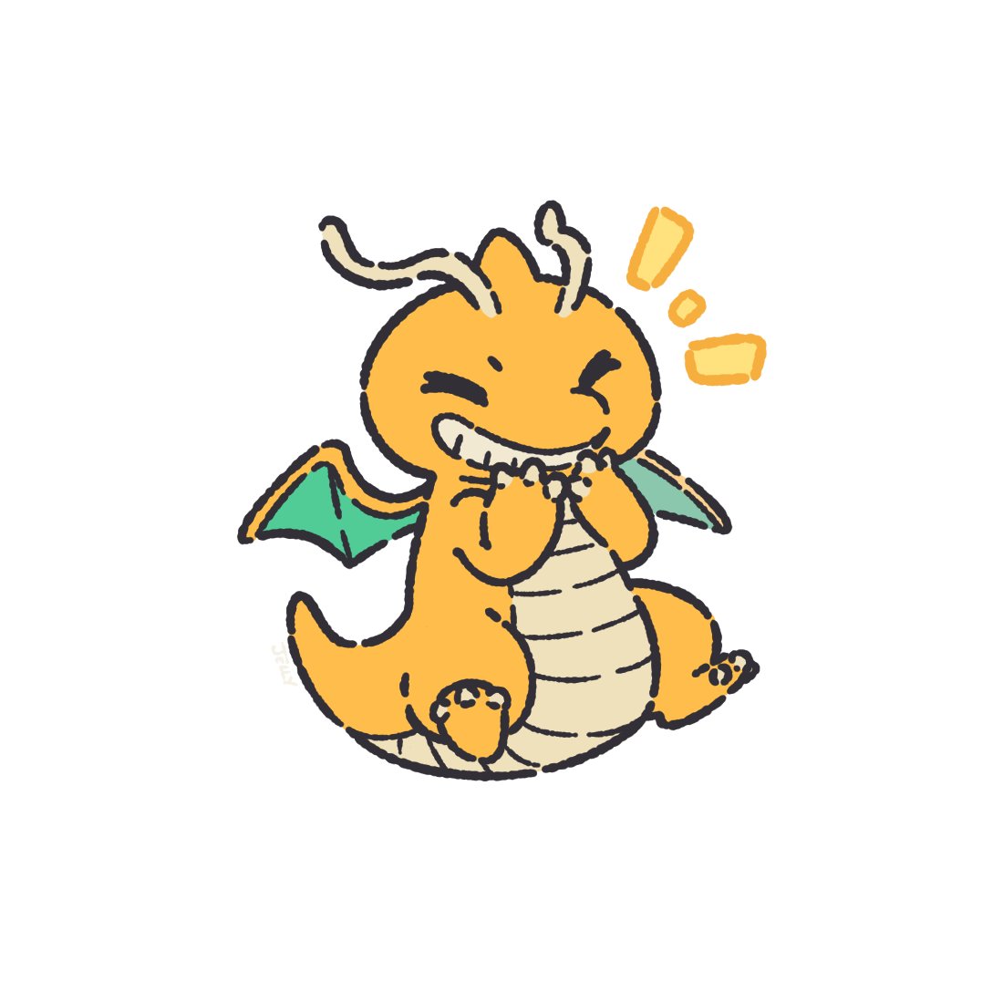 Pokemon doodle commission.
Giggling Dragonite.