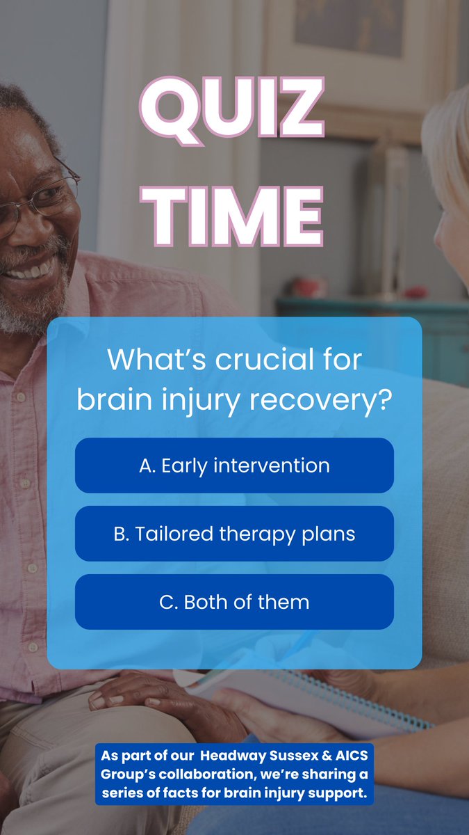 HeadwaySussex's tweet photo. πQuiz Time!π
As part of our exciting collaboration between Headway Sussex and AICS Group, we're sharing some interesting facts all week long!
Can you guess the answers to our quiz questions? π§ Drop your answers in the comments below!
Stay tuned π
#HeadwaySussex #AICSGroup https://t.co/SbxCkkqzRF