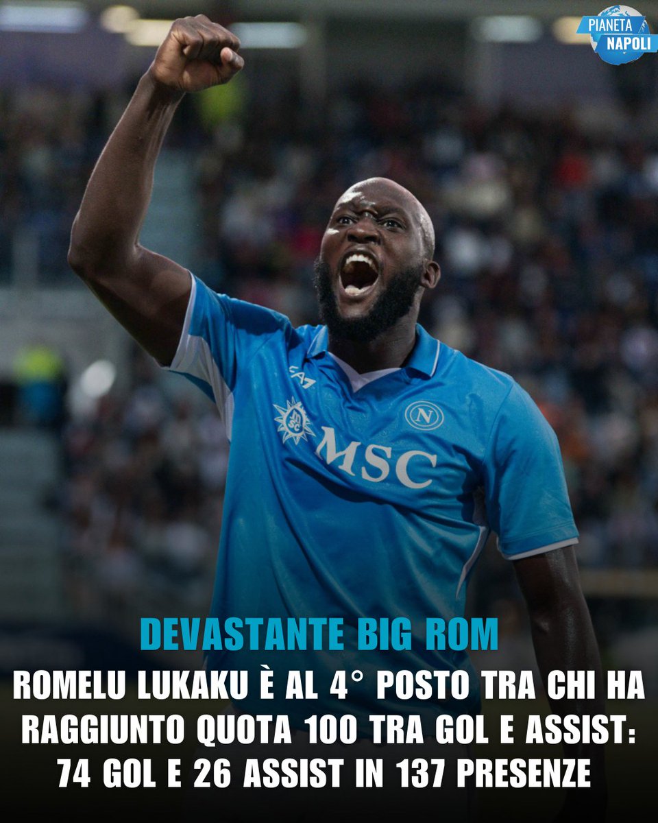 PianetaN's tweet photo. 🔥✈️ Altro record per Romelu #Lukaku: 100 tra #Gol e #Assist in 137 presenze
#sscNapoli #Lukaku #stats #4posto https://t.co/LdyDLBfsZf