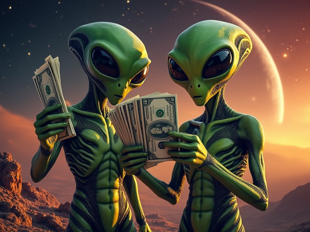 FarLife1's tweet photo. Do you think an intelligent alien civilization would use money? https://t.co/JXUKNT2vYE