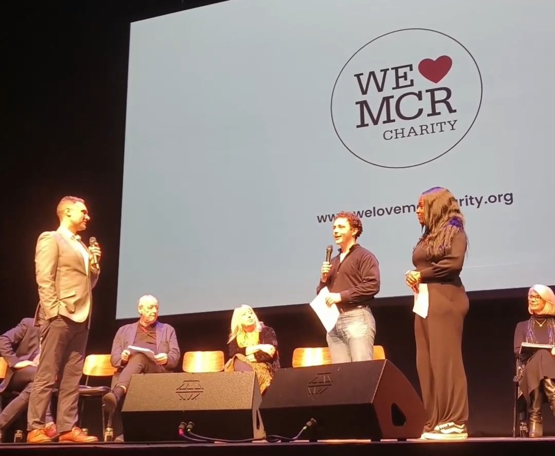 A pleasure to present <a href="/MCR_Charity/">We Love MCR Charity</a> as part of the <a href="/MCCWorkSkills/">MCC Work and Skills</a> BREE launch today <a href="/HOME_mcr/">HOME</a>. Our hosts and Rising Stars Rachel and Kenan were brilliant! <a href="/hacking4chorltz/">hacking4chorlton</a> <a href="/bevcraig/">Bev Craig</a> <a href="/RuthDenton16/">Ruth Denton</a> #ChildFriendlyCity #BREE #RisingStars #nextgen #MCR