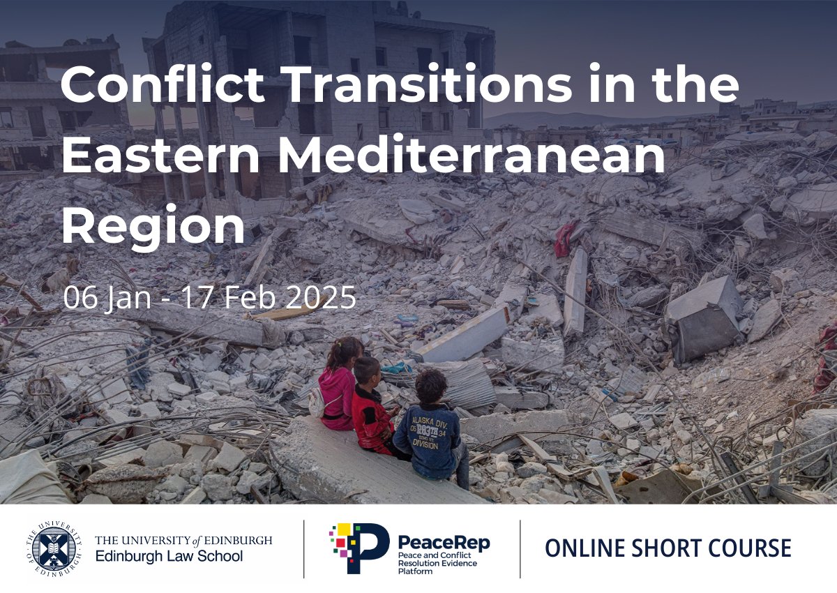 📣 Calling all peacebuilding professionals! 

Don't miss your opportunity to join our online course and delve into core issues of peace and conflict transitions in the Eastern Mediterranean Region (EMR):
peacerep.org/courses/confli…

⏰ Application deadline: 31 Oct