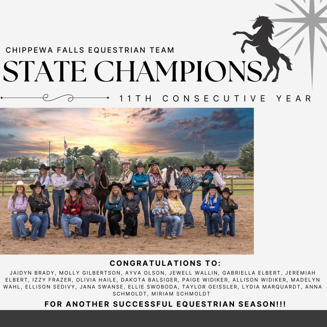 Congratulations to our Equestrian Team on their 11th State Championship!!!