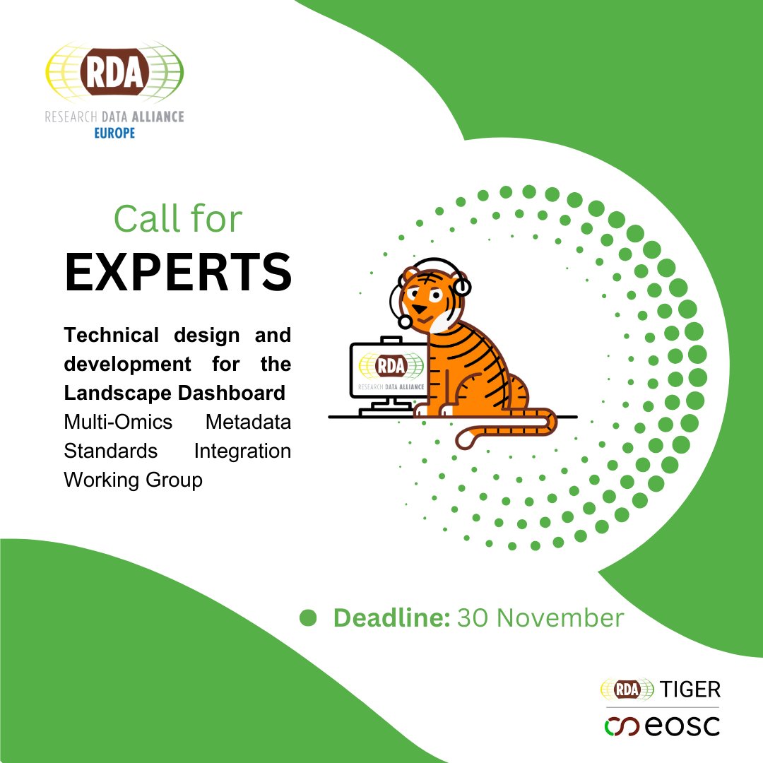 RDA Europe (@rda_europe) on Twitter photo 👩‍💻👨‍💻Seeking developers!
The Multi-Omics Metadata Standards Working Group needs a software and web developer to develop their Landscape Dashboard into an interactive, web-based tool.
Interested? Learn more and apply: ow.ly/NFKb50TQstv <a href="/lnanderscience/">LN Anderson</a> <a href="/FAIRsharing_org/">@fairsharing.bsky.social</a> 👩‍💻👨‍💻Seeking developers!
The Multi-Omics Metadata Standards Working Group needs a software and web developer to develop their Landscape Dashboard into an interactive, web-based tool.
Interested? Learn more and apply: ow.ly/NFKb50TQstv <a href="/lnanderscience/">LN Anderson</a> <a href="/FAIRsharing_org/">@fairsharing.bsky.social</a>