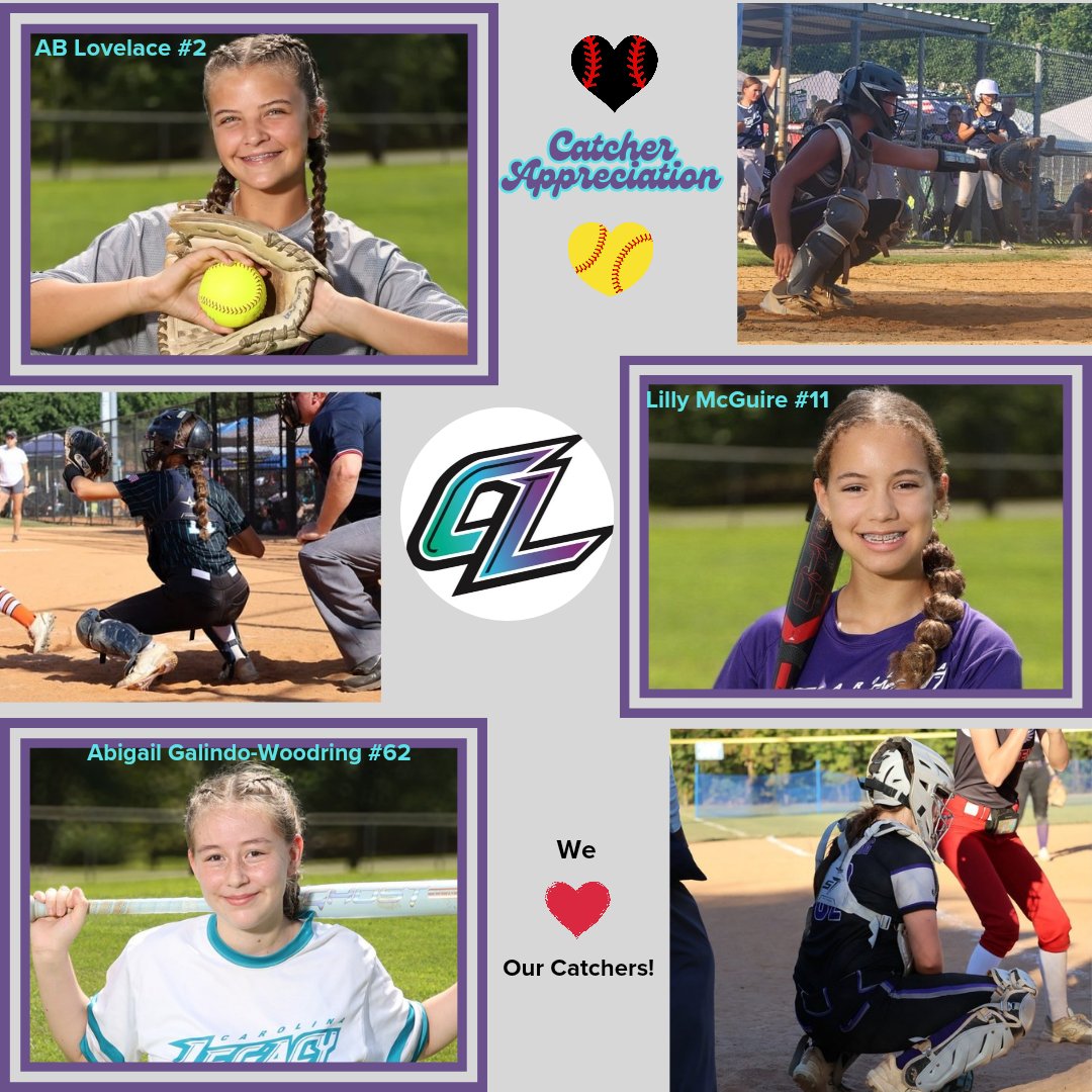 CLegacy_Black's tweet photo. This week, we are putting the spotlight on different positions each day.......today is CATCHER APPRECIATION DAY!! We are so grateful for &amp; proud of our amazing catchers!! Their hard work allows our team to compete in every single game!! They rock out the down &amp; dirty job💜🩵 https://t.co/fvRR5wNVfX