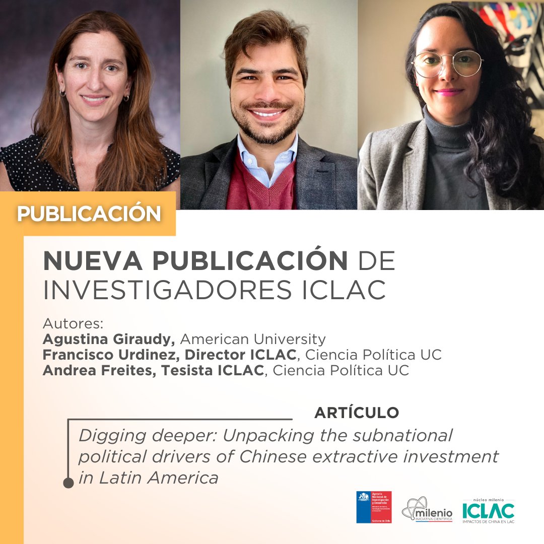 ICLAC Núcleo Milenio (@milenio_iclac) on Twitter photo #NuevaPublicación
Investigadores #ICLAC <a href="/FranciscoUrdin/">Francisco Urdinez</a> <a href="/afreitesh/">Andrea P. A. Freites H.</a>, junto a <a href="/AgustinaGiraudy/">Agustina Giraudy</a> exploran cómo las inversiones #chinas en #Latinoamérica no sólo están determinadas por factores nacionales, sino que también siguen patrones políticos locales
bit.ly/40pANEZ 🔗 #NuevaPublicación
Investigadores #ICLAC <a href="/FranciscoUrdin/">Francisco Urdinez</a> <a href="/afreitesh/">Andrea P. A. Freites H.</a>, junto a <a href="/AgustinaGiraudy/">Agustina Giraudy</a> exploran cómo las inversiones #chinas en #Latinoamérica no sólo están determinadas por factores nacionales, sino que también siguen patrones políticos locales
bit.ly/40pANEZ 🔗