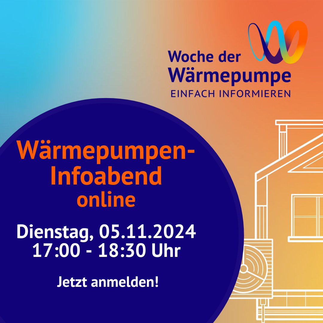 Verbraucherzentrale Thüringen (@vzthueringen) on Twitter photo 📢 Wärmepumpen-Infoabend in Thüringen - von <a href="/dena_news/">dena</a> & <a href="/ThEGA_news/">Landesenergieagentur ThEGA</a> 🌍 Online am Di, 05.11.2024 von 17-18:30 Uhr. Alles zu Einbau, Kosten und Förderung von Wärmepumpen 👉
Infos und Anmeldung: wochederwaermepumpe.de/waermepumpen-i…
#WocheDerWärmepumpe #Wärmepumpe #Energiewende #Infoabend 📢 Wärmepumpen-Infoabend in Thüringen - von <a href="/dena_news/">dena</a> & <a href="/ThEGA_news/">Landesenergieagentur ThEGA</a> 🌍 Online am Di, 05.11.2024 von 17-18:30 Uhr. Alles zu Einbau, Kosten und Förderung von Wärmepumpen 👉
Infos und Anmeldung: wochederwaermepumpe.de/waermepumpen-i…
#WocheDerWärmepumpe #Wärmepumpe #Energiewende #Infoabend