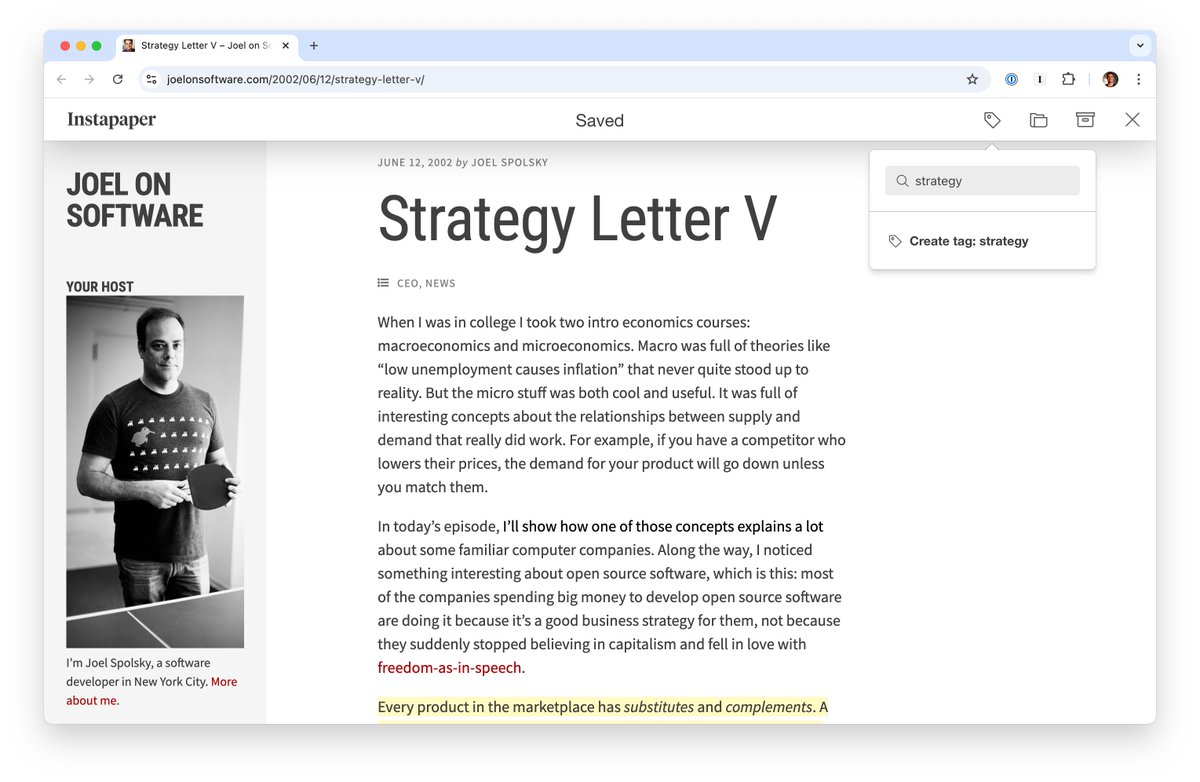 Instapaper tweet media