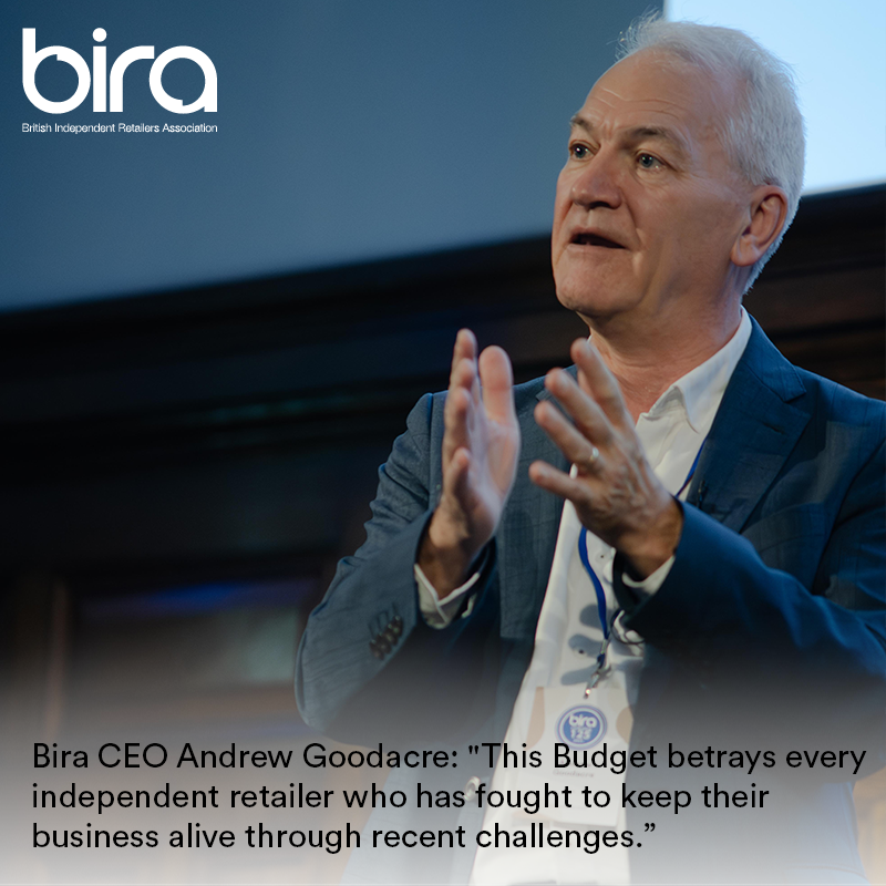 biraofficial's tweet image. Andrew Goodacre, CEO of Bira, said: "This is without doubt the worst Budget for independent retailers I have seen in my time representing the sector."

Read the full story - bit.ly/Devastating-Bu…

#RetailSupport #BudgetWeek #IndependentRetailers