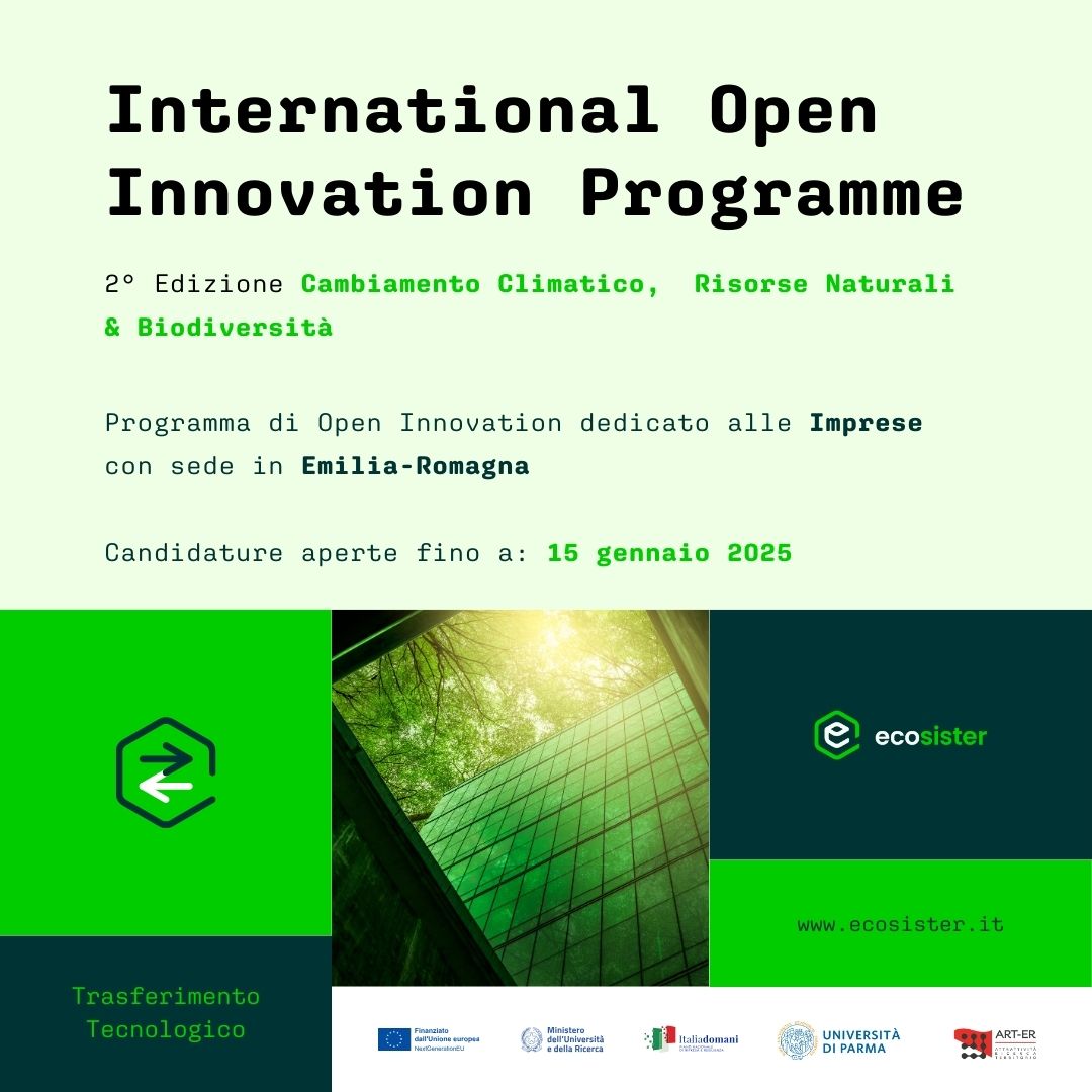 🌿 Sei un’impresa dell’#EmiliaRomagna alla ricerca di soluzioni innovative per affrontare la transizione ecologica? 

Scopri il nuovo bando di #Ecosister dedicato al Cambiamento Climatico, Risorse Naturali e Biodiversità. Candidati ora: shorturl.at/uvqJa
