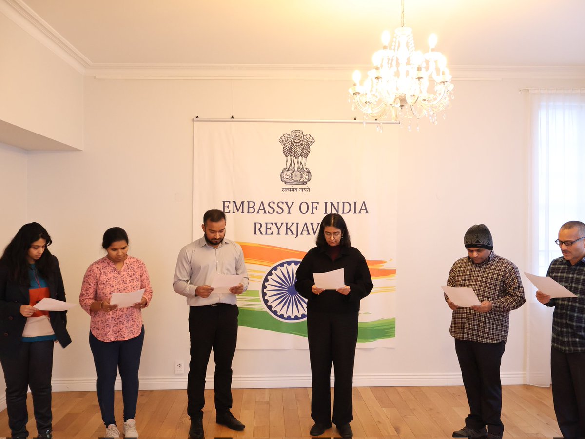 Cd'A <a href="/AnishatomarI/">Anisha Tomar</a> administered #RashtriyaEktaDiwas pledge to Embassy officials commemorating the birth anniversary of Sardar Vallabhbhai Patel and celebrating National Unity Day. 

#UnityDay 
<a href="/MEAIndia/">Randhir Jaiswal</a> <a href="/IndianDiplomacy/">Indian Diplomacy</a> <a href="/diaspora_india/">Diaspora India Connect</a>