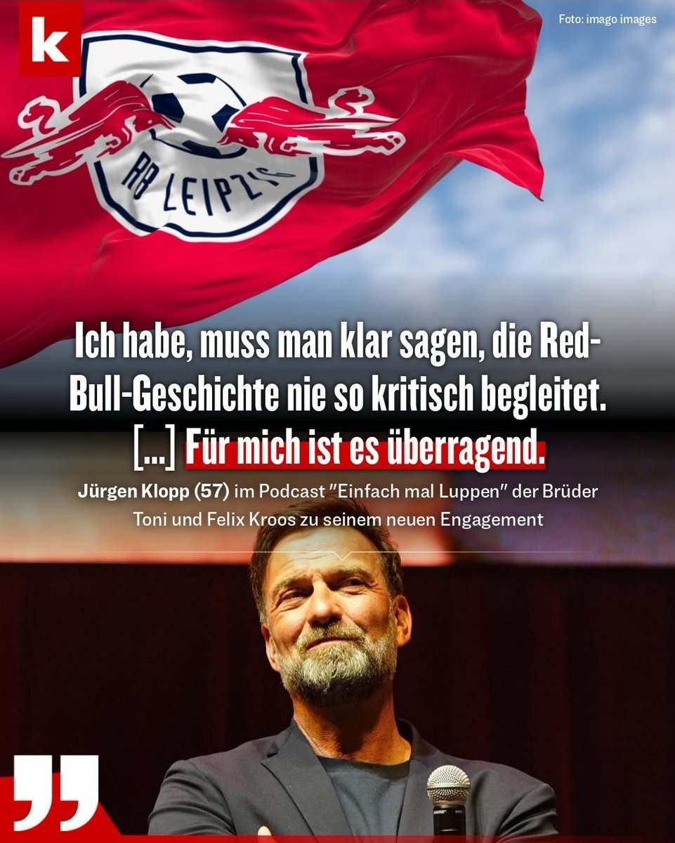Jürgen #Klopp macht jetzt genau das, wofür sie ihn in Fuschl am See geholt haben und fürstlich entlohnen: Er versucht das Marketingkonstrukt Red Bull im deutschen Fußball zu legitimieren. Dabei schreckt er auch nicht vor völlig hanebüchenen Vergleichen zurück. Erbärmlich!
