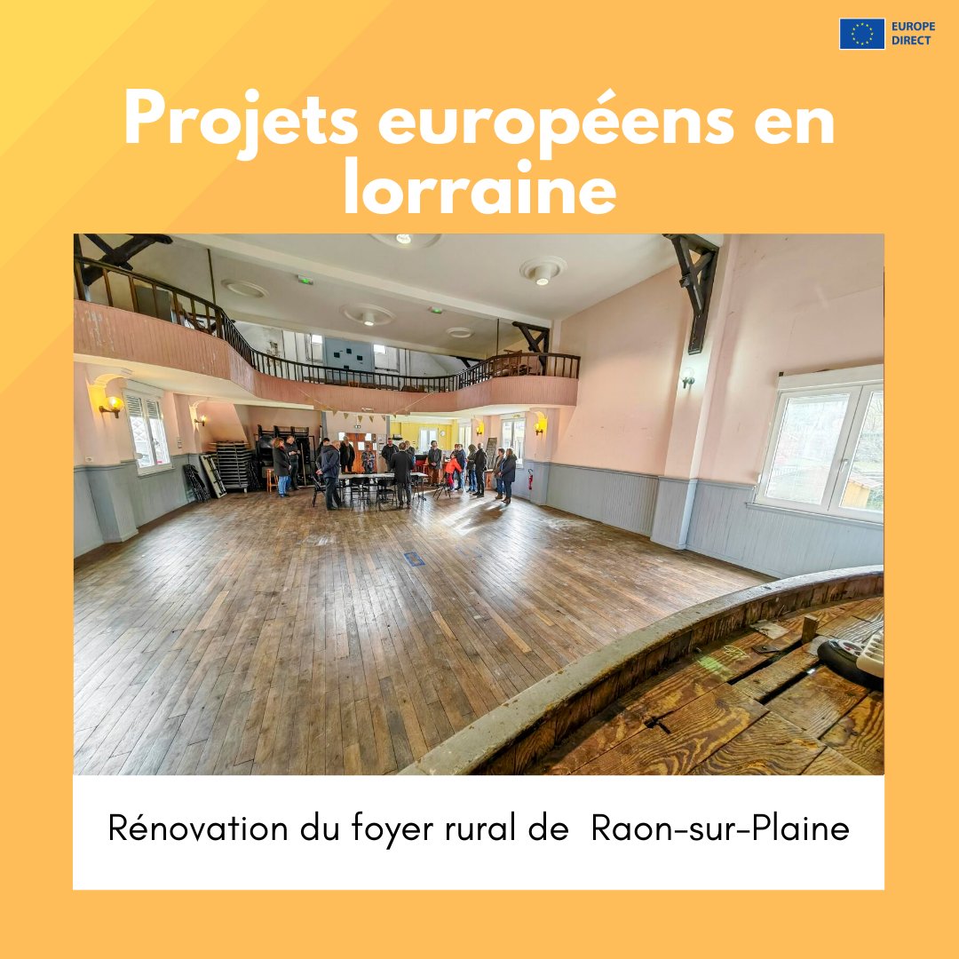 Chaque mois nous découvrons les #projets européens du territoire.
Voici le foyer rural de Raon-lès-Leau, dont les travaux de rénovation ont bénéficié du soutien du fonds européen de développement régional #FEDER 💶
Interview et infographie 🔎 tinyurl.com/3hywdu9f