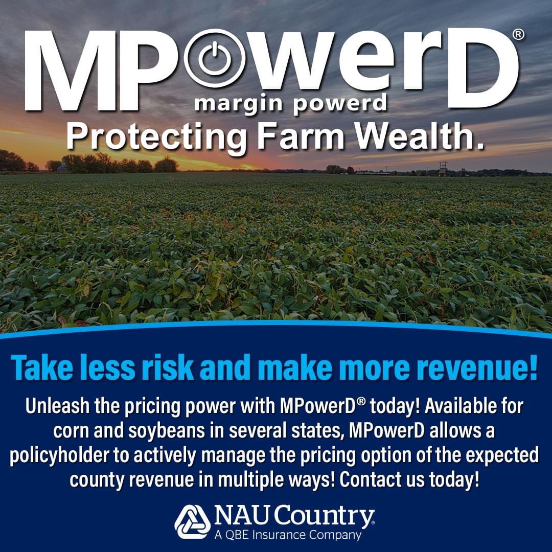 naucountry's tweet image. Take less risk and make more revenue with MPowerD®! Learn how by contacting your local Marketing Rep or NAU Country Agent today! naucountry.com/products/priva… 
#CropInsurance #Farmers  #MPowerD