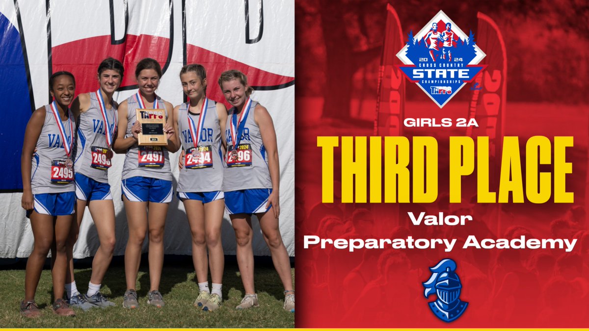 Congratulations to Valor Preparatory Academy, your TAPPS 2024 Cross Country 2A Girls 3rd Place State Team!!