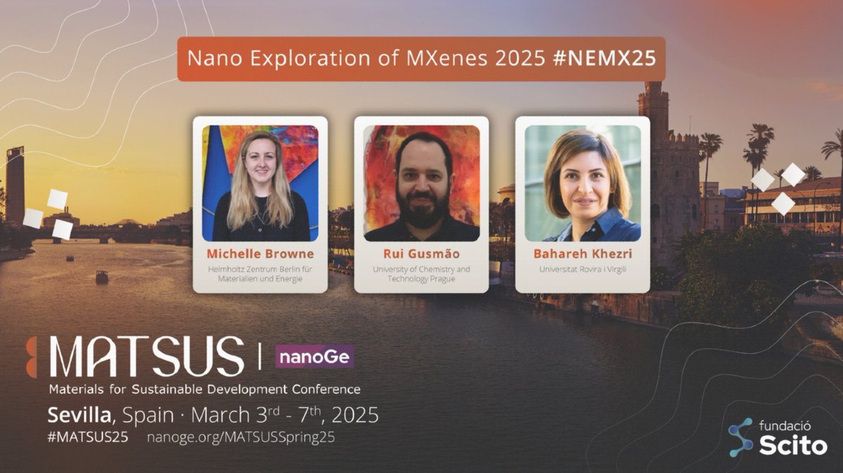 nanoGeConferences (@nanoge_conf) on Twitter photo 🟠Explore the revolutionary world of MXenes—2D materials driving innovation across energy storage, electronics, and more with groundbreaking potential at #MATSUS25 <a href="/nanoGe_Conf/">nanoGeConferences</a>!
📍Seville, Spain
🗓️3rd-7th March, 2025
👉Submit your oral abstract here: nanoge.org/MATSUSSpring25… 🟠Explore the revolutionary world of MXenes—2D materials driving innovation across energy storage, electronics, and more with groundbreaking potential at #MATSUS25 <a href="/nanoGe_Conf/">nanoGeConferences</a>!
📍Seville, Spain
🗓️3rd-7th March, 2025
👉Submit your oral abstract here: nanoge.org/MATSUSSpring25…