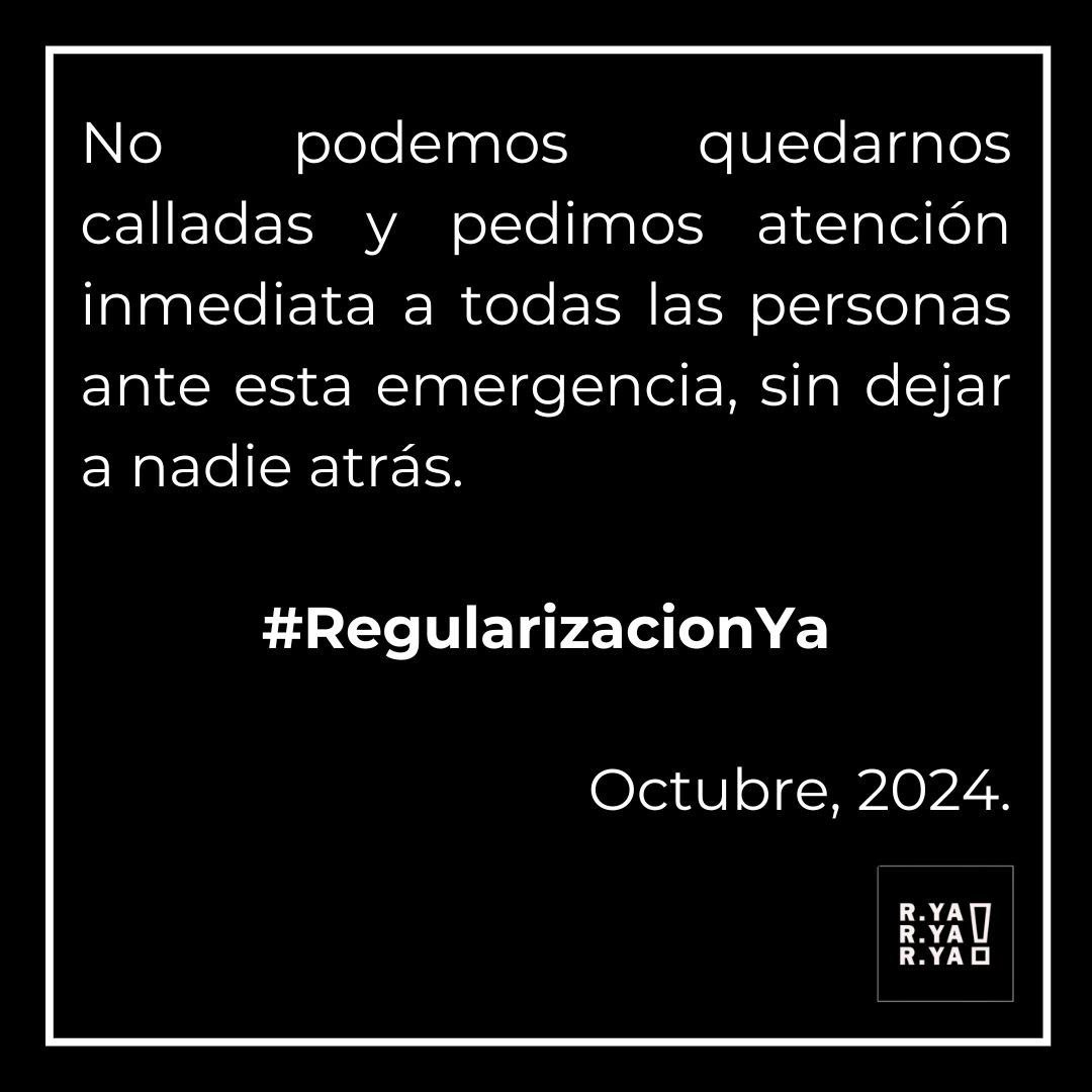 RegularizacionY's tweet photo. 🙌🏽Toda nuestra solidaridad con las víctimas del #DANA, especialmente con aquellas personas y familias de la Comunidad Valenciana que, por estar fuera de los radares de las políticas públicas, enfrentan esta tragedia en condiciones de vulnerabilidad y desamparo.
#RegularizacionYa https://t.co/ZPXsQd84py