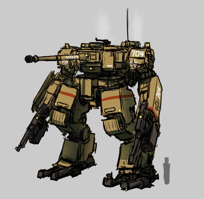 アイデアスケッチ。
鉄十字帝国の重歩行戦車。 