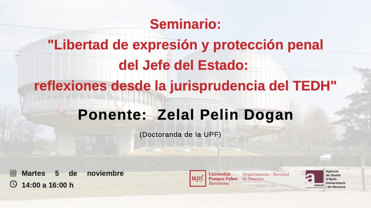 📢 ¡No te pierdas nuestro próximo seminario!

🗓️ Fecha: 5/11/24
📍 Lugar: Sala 40.249 o en línea
💻 Solicita el enlace de Zoom en: constitucional.dret@upf.edu
¡Te esperamos!