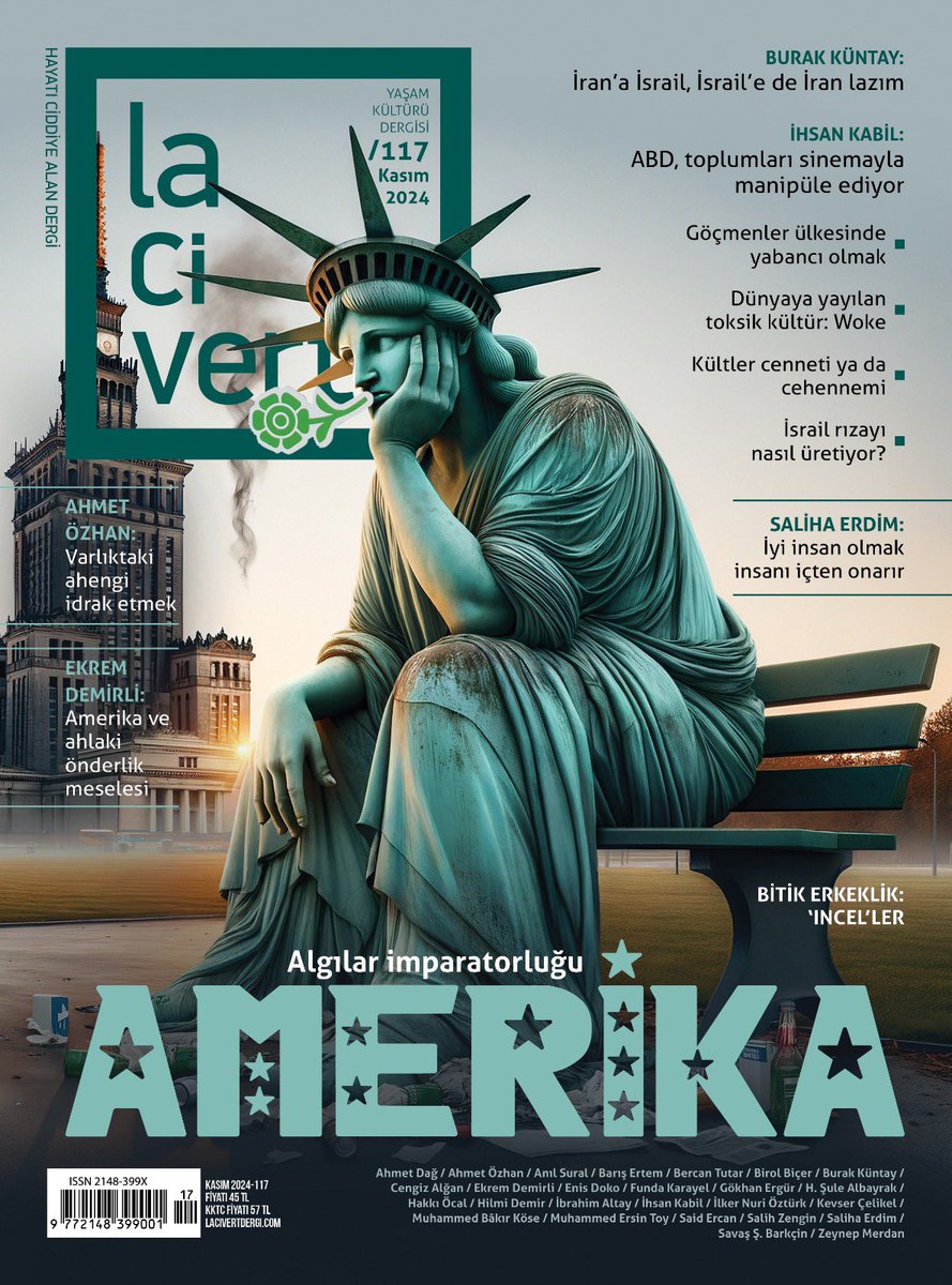 “Amerika” dosyamız bayilerde. 
Algılar imparatorluğu

Burak Küntay:
“İran’a İsrail, İsrail’e de İran lazım”

İhsan Kabil:
“ABD, toplumları sinemayla manipüle ediyor” 

Göçmenler ülkesinde yabancı olmak

Kültler cenneti ya da cehennemi 

İsrail rızayı nasıl yönetiyor?