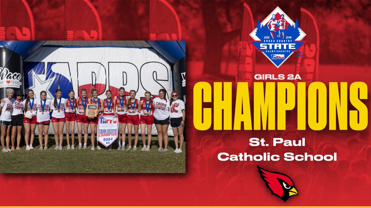 Congratulations to St. Paul Catholic School, your TAPPS 2024 2A Girls Cross Country State Champions!