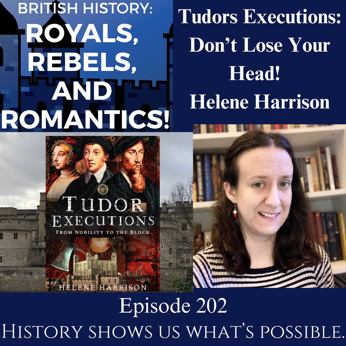 shakeuphistory's tweet photo. Historian & author @tudorblogger joins #RoyalsRebelsRomantics to explain the dangerous path from nobility to the block. Available everywhere you like to listen to podcasts & YouTube. https://t.co/WKMz8PE2J5 https://t.co/CVHGWKTPVm https://t.co/Y9mpZAC0Cg