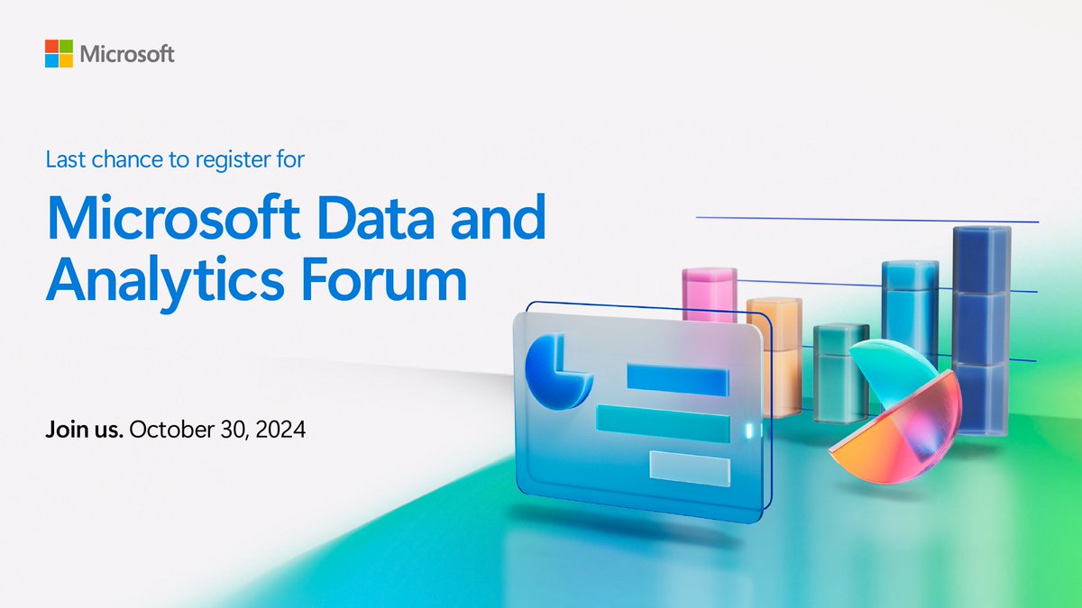 Azure's tweet photo. The countdown is on! Register now for the Microsoft Data and Analytics Forum and discover the benefits of an organized and secure data estate. https://t.co/Ae1pqF2l6i  #EraOfAI #DataCulture https://t.co/ZqbWNel0tV