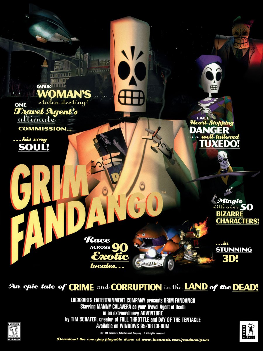 Grim Fandango turns 26!

Celebrate by watching my conversation with lead developer Bret Mogilefsky:
youtu.be/_qwAzIYaGUI?si…

And keep the party going with my playthrough of the game with Bret!
youtube.com/playlist?list=…