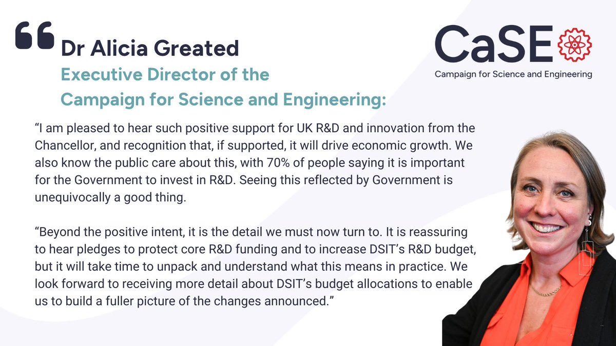 Our initial response to today's Budget from CaSE Executive Director <a href="/AliciaGreated/">Alicia Greated</a>:

sciencecampaign.org.uk/press/detail/i…