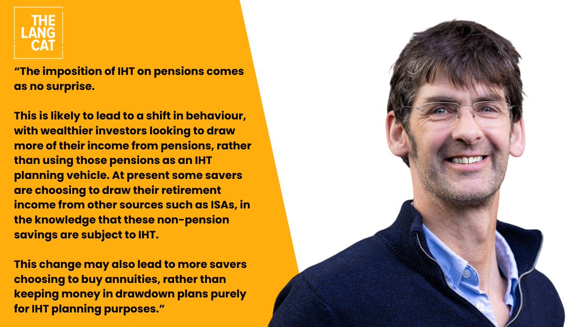 the lang cat (@thelangcat) on Twitter photo Our Director of public affairs <a href="/PensionsMonkey/">Tom McPhail</a> gives his immediate take on the announcement in today's #Budget that pensions will be brought into IHT from 2027.
#IHT #pensions Our Director of public affairs <a href="/PensionsMonkey/">Tom McPhail</a> gives his immediate take on the announcement in today's #Budget that pensions will be brought into IHT from 2027.
#IHT #pensions