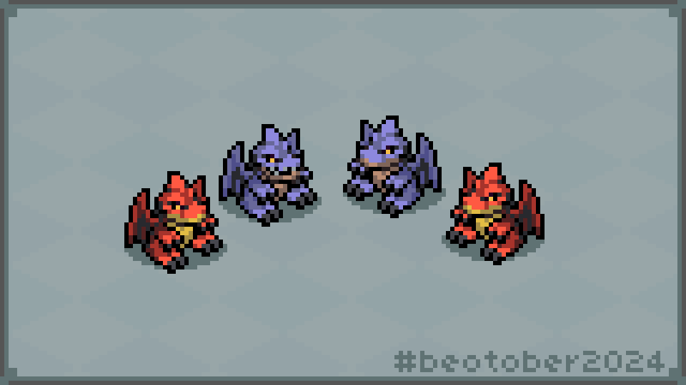 Wulf_Studios's tweet image. Small Dragons 
day 29 promptlist - Beotober 2024 

#pixelart #isometry #ドット絵