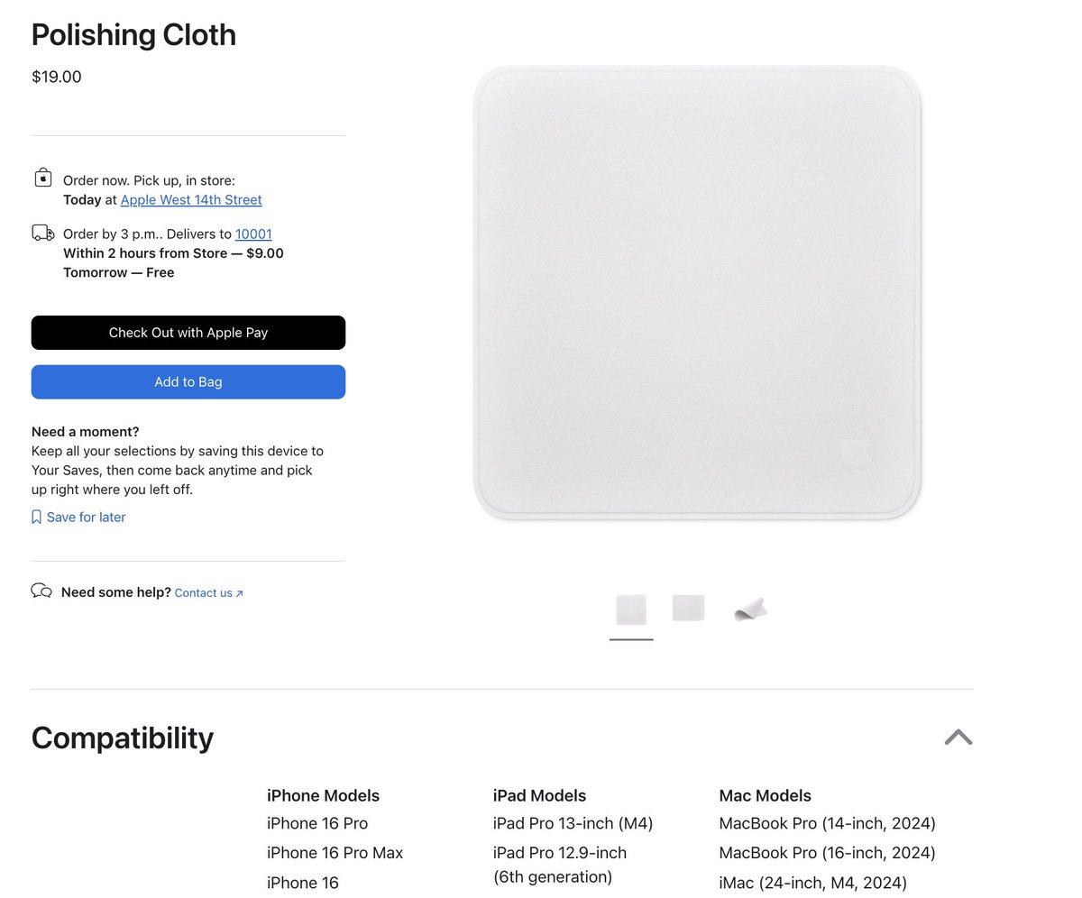 The Apple Polishing Cloth now supports the new M4 Macbook Pros and the M4 iMac!