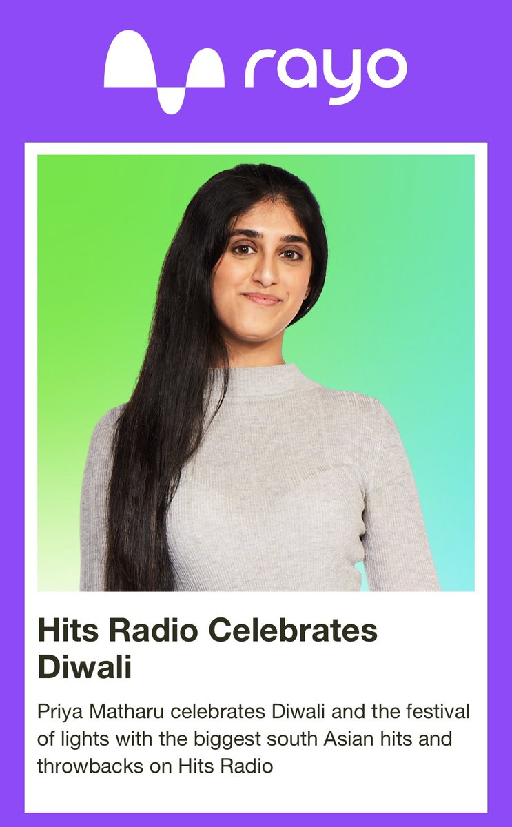 priyaaamatharu's tweet image. We are celebrating Diwali on @hitsradiouk 🪔✨

Check out my show, where we play the biggest South Asian hits and throwbacks! 

Listen now: hellorayo.co.uk/hits-radio/sho…
