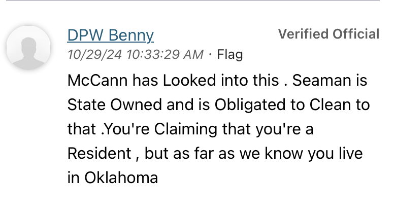 Well well well, it looks like <a href="/JerryNJ3/">Jerry McCann</a> is at it again, berating and insulting residents in his official capacity. Why is he still employed by <a href="/StevenFulop/">Steven Fulop</a> and <a href="/JerseyCity/">City of Jersey City</a>? Is this what we should expect at the state level?

seeclickfix.com/web_portal/PTz…