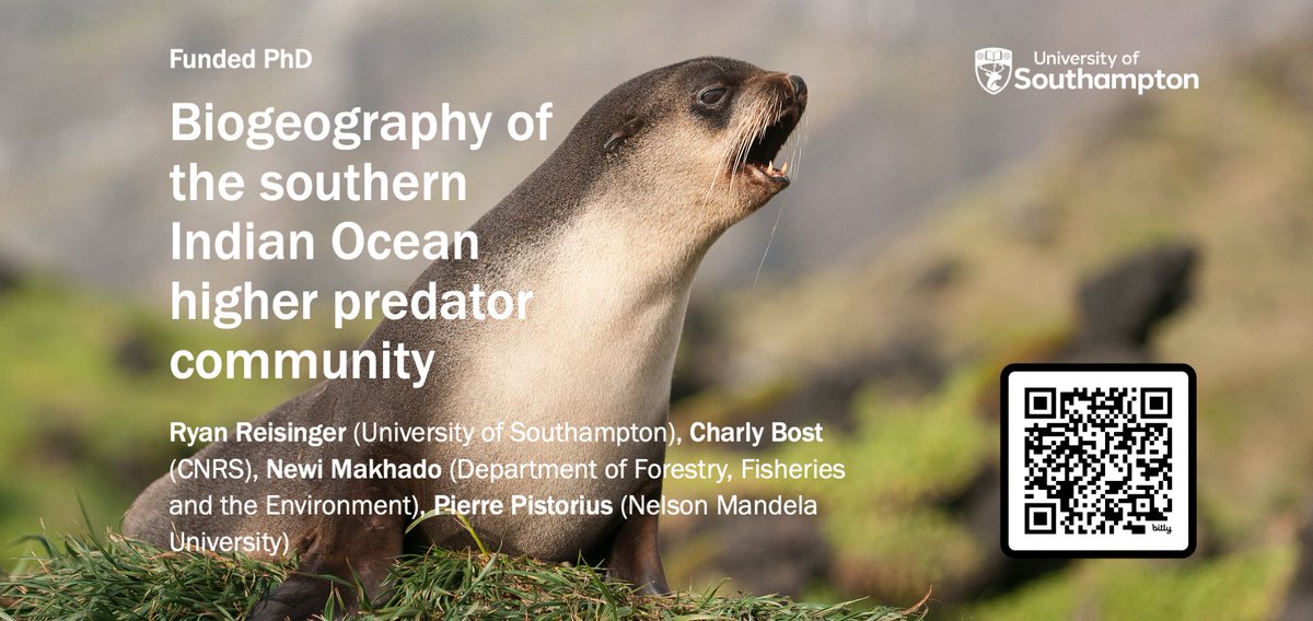 Ryan Reisinger (@ryan_reisinger) on Twitter photo Funded PhD opportunity in our lab <a href="/OPELresearch/">OPEL | Ocean Predator Ecology Lab</a> <a href="/OceanEarthUoS/">OceanEarthUniSoton</a> <a href="/unisouthampton/">University of Southampton</a>
"Biogeography of the southern Indian Ocean higher predator community"
bit.ly/48msLP8
Closes 8 January 2025 Funded PhD opportunity in our lab <a href="/OPELresearch/">OPEL | Ocean Predator Ecology Lab</a> <a href="/OceanEarthUoS/">OceanEarthUniSoton</a> <a href="/unisouthampton/">University of Southampton</a>
"Biogeography of the southern Indian Ocean higher predator community"
bit.ly/48msLP8
Closes 8 January 2025