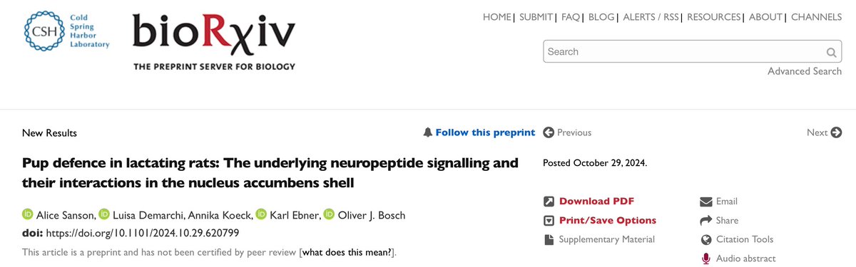 Alice Sanson (@alice_sanson) on Twitter photo ‼️Preprint alert‼️
I’m thrilled to share a big part of my PhD project exploring the role of #CRF and #oxytocin in the nucleus accumbens (NAc) shell in #maternal #aggression, now available on <a href="/biorxiv_neursci/">bioRxiv Neuroscience</a>!
Here the link: biorxiv.org/content/10.110…
🧵(1/8) ‼️Preprint alert‼️
I’m thrilled to share a big part of my PhD project exploring the role of #CRF and #oxytocin in the nucleus accumbens (NAc) shell in #maternal #aggression, now available on <a href="/biorxiv_neursci/">bioRxiv Neuroscience</a>!
Here the link: biorxiv.org/content/10.110…
🧵(1/8)