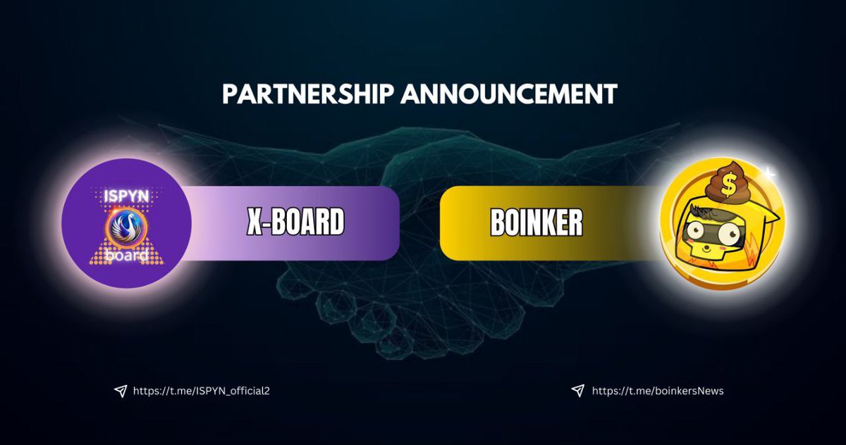 ❤️ Dear $ISPYN X-board  Community,

📣 We are ecstatic to announce a groundbreaking strategic partnership between $ISPYN X-board and @boinkersNews this collaboration marks a significant milestone in our journey to provide an enhanced and enriched experience for all our users.

✔️