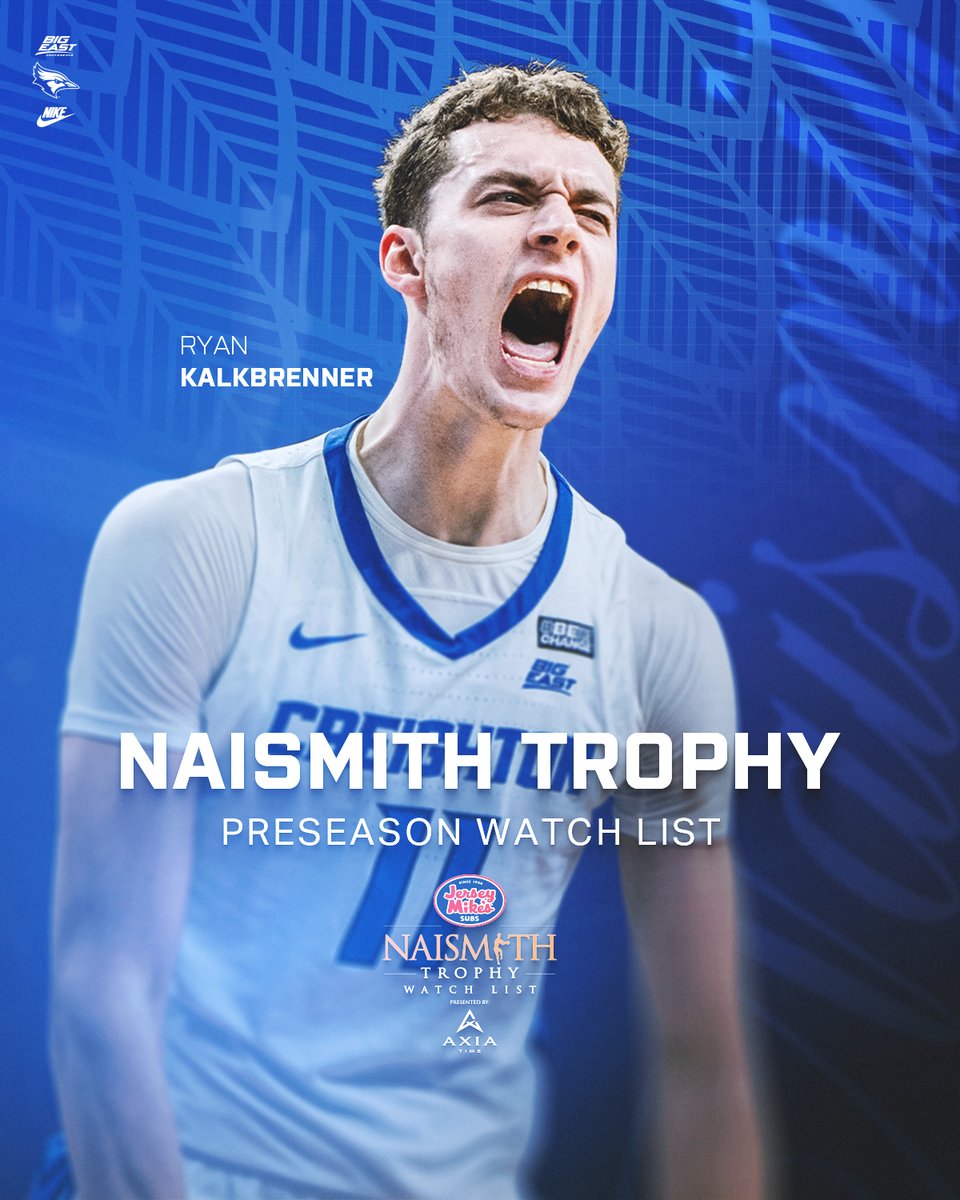 All eyes on the big man! 

Ryan Kalkbrenner named to the <a href="/NaismithTrophy/">Naismith Awards</a> Player of the Year Preseason Watch List.

🔗: GoCreighton.com/MBB103024naism…

#GoJays