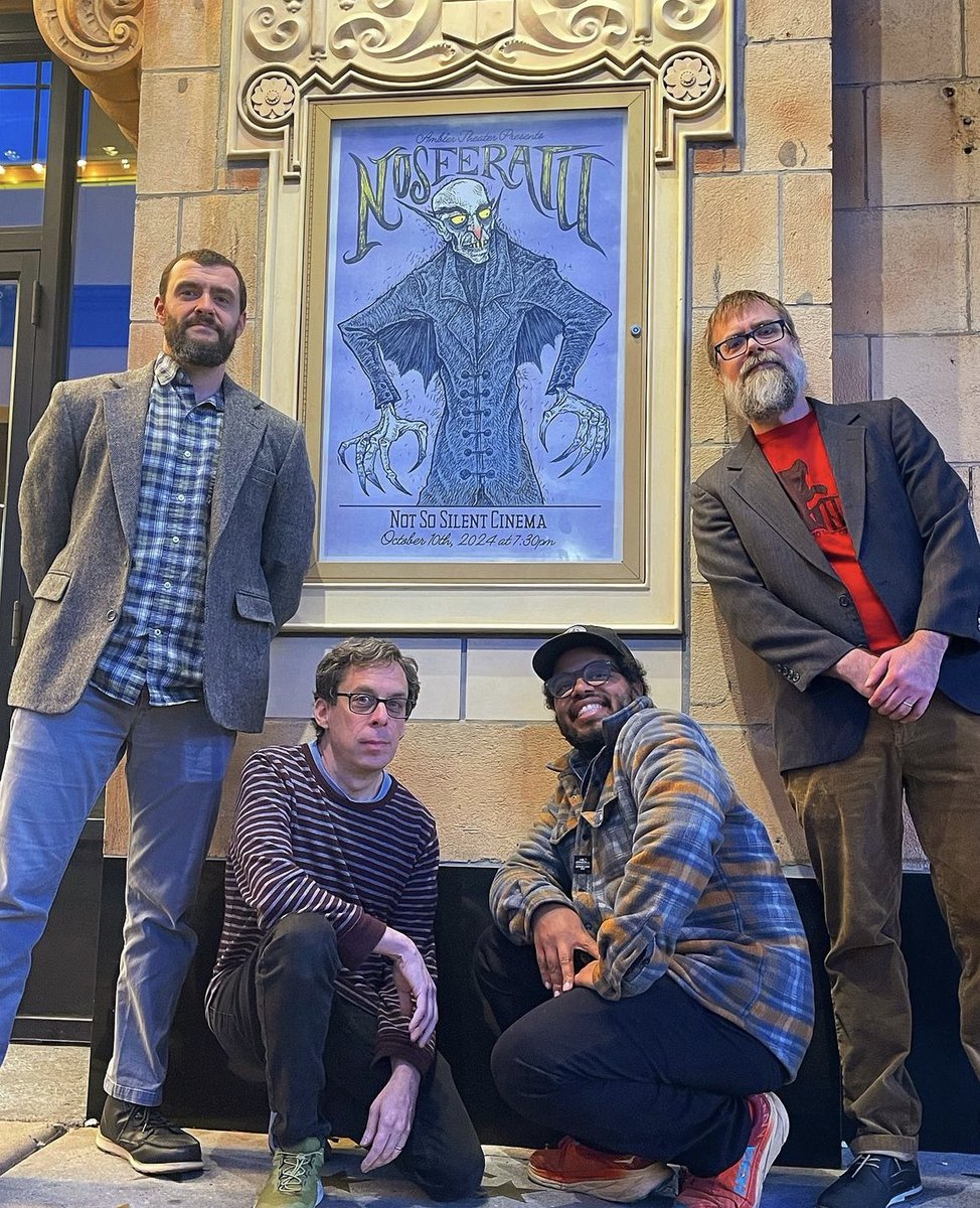 PrincetonGarden's tweet image. We are so excited to bring #NotSoSilentCinema back to the Garden to perform live accompaniment of an original score to the German expressionist film #Nosferatu tonight! They are  pictured below from an event  earlier this month at our sister theater, the @amblertheater