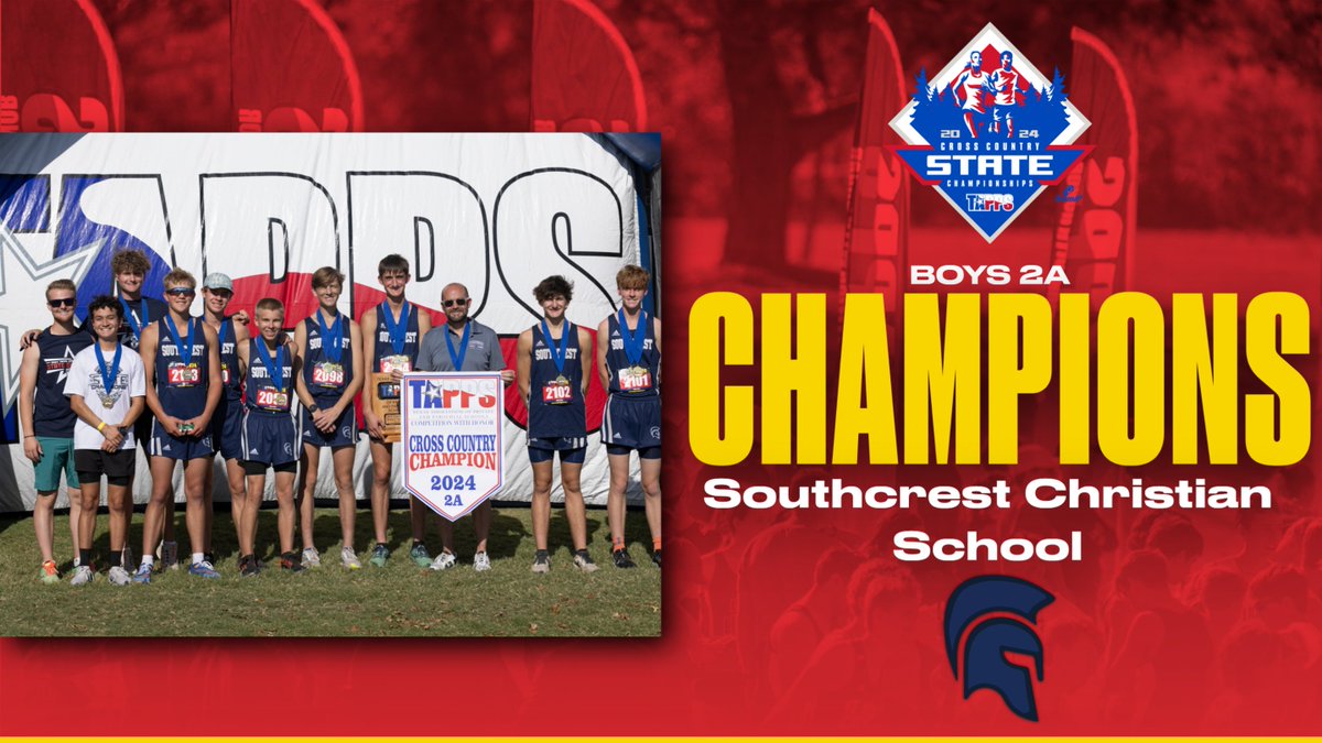 Congratulations to Southcrest Christian School,  your TAPPS 2024 2A Boys Cross Country State Champions!