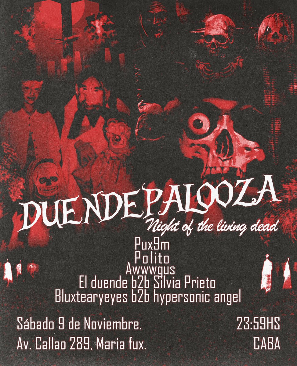 _ramentrash_'s tweet photo. 🚨ÚLTIMO MOMENTO 🚨
SE FILTRO EL LINE UP DEL DUENDEPALOOZA 9/11 CON ZARPADA BARRA LIBRE 🗣️‼️
DJ'S
☠️AWWWGUS @awwwgus
☠️BLUXTEARYEYES @bluxtearyeyes
☠️HYPERSONIC ANGEL @Hyper_4ngel
☠️SILVIA PRIETO @d0omgeneration
☠️POLITO @politotrolo
☠️EL DUENDE @_ramentori_
🚫SOLD OUT🚫 https://t.co/45bbk5lqam
