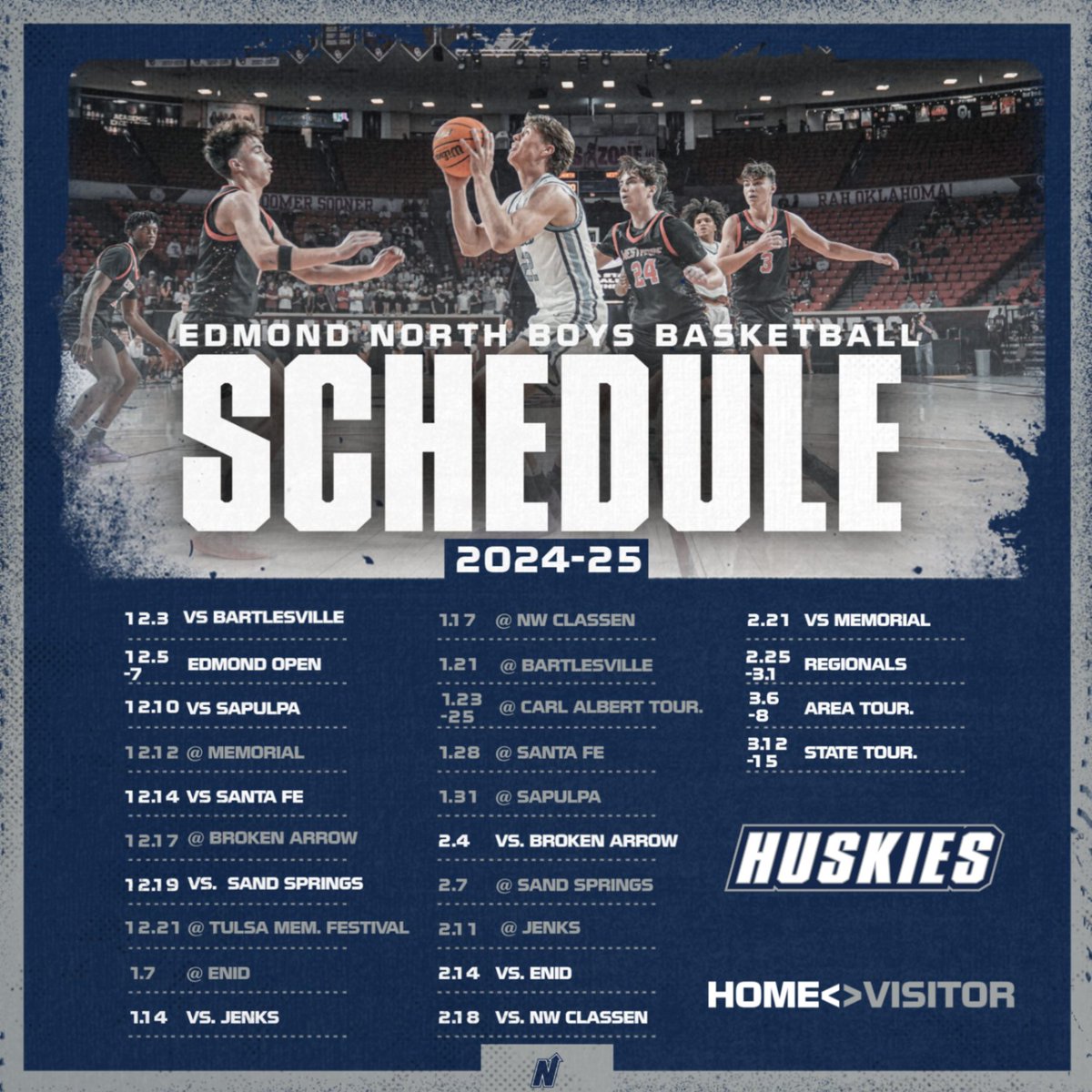 north_edmond's tweet photo. @enhshuskyball kicks off their season December 3rd! Come support your Husky Basketball team! #HuskyNation #uN1ty https://t.co/KrAvbBrWjX