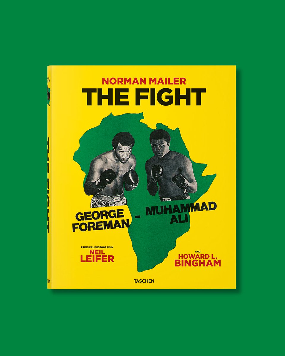 TASCHEN's tweet image. A Meeting of Giants.
This dazzling tribute to @MuhammadAli and George Foreman’s 1974 #boxing match in Kinshasa, Zaire, brings together the best of Norman Mailer’s classic commentary.
The Fight with color and black-and-white photographs from the two men who captured the #GOAT…