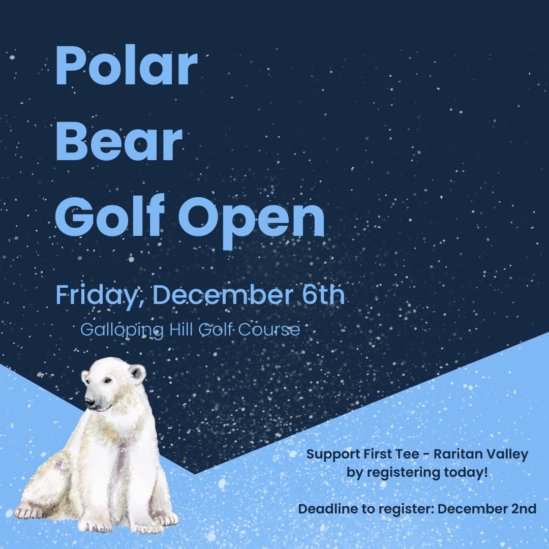 FirstTeeRV's tweet photo. Have you registered? Support First Tee - Raritan Valley today and register for the Polar Bear Golf Open or be a sponsor! #PolarBear #golfopen

https://t.co/BGeXvQMnOu https://t.co/IBj6YuhgHB