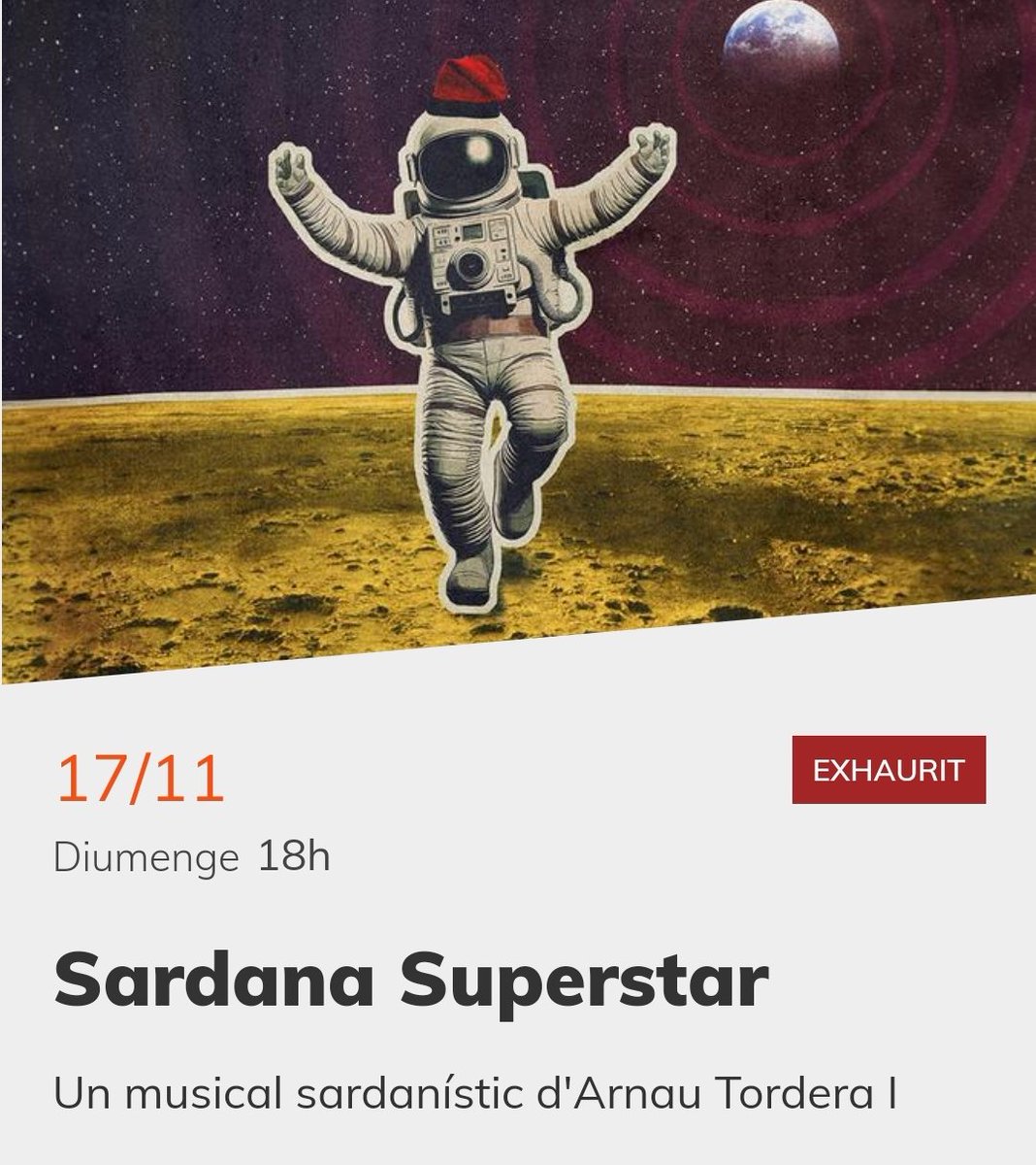 Entrades EXHAURIDES per la funció de #SardanaSuperstar a Vic, moltes gràcies a tothom qui ha omplert <a href="/latlantidavic/">L'Atlàntida Vic</a> per veure el nostre espectacle!

CONTRACTACIÓ OBERTA 
arnautordera.com
