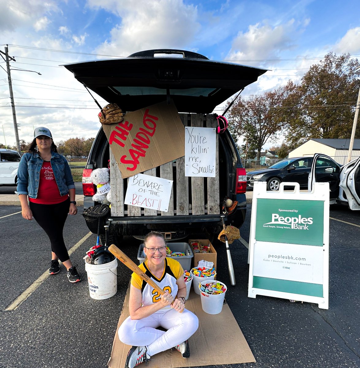 PeoplesBk's tweet photo. Last night, our Cuba branches teamed up to bring a Trunk or Treat straight out of The Sandlot! ⚾ We loved seeing all the kiddos in costume—especially our fellow Sandlot fans! https://t.co/bWtZGQ0wOt