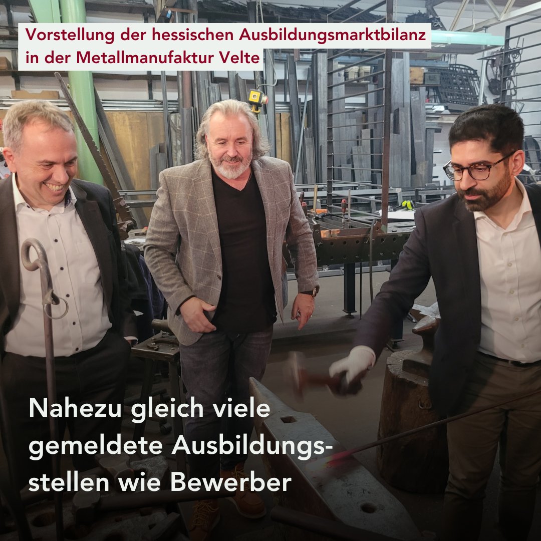 WirtschaftHE's tweet photo. Wirtschaftsminister Mansoori hat heute mit der @Bundesagentur die Ausbildungsmarkt vorgestellt. Für das Ausbildungsjahr meldeten Arbeitgeber in Hessen 34.700 Lehrstellen. Dies entsprach fast der Anzahl an Personen, die auf der Suche nach einem #Ausbildungsplatz waren. https://t.co/h4qCDXIjND