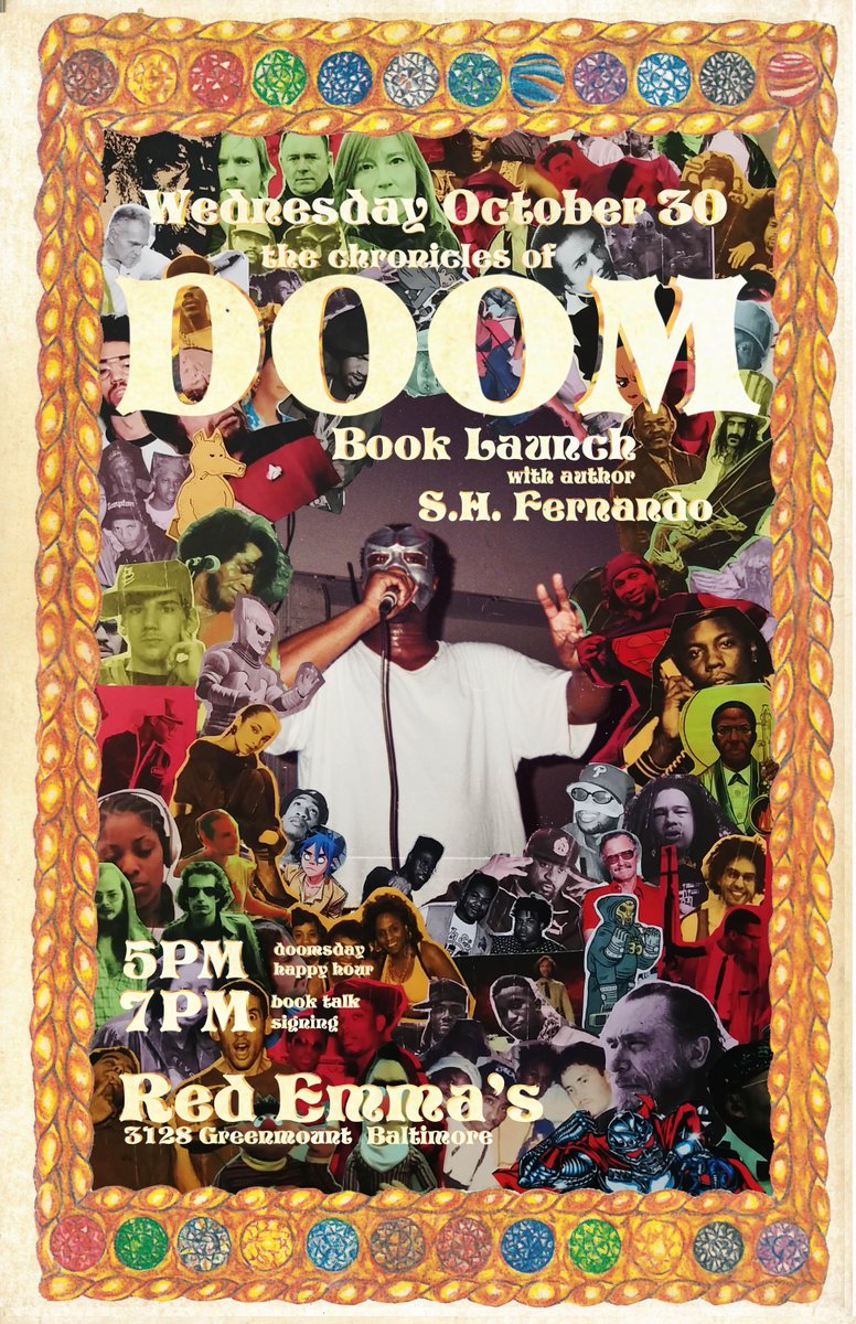 Red Emma's (@redemmas) on Twitter photo MF DOOM happy hour & book launch event tonight at Red Emma's! DOOM inspired drinks from 5 to 7, and a book talk with S.H. Fernando, Jr. and <a href="/cullenenn/">Theodor W. Adorable 🐻</a> afterwards. Come by! MF DOOM happy hour & book launch event tonight at Red Emma's! DOOM inspired drinks from 5 to 7, and a book talk with S.H. Fernando, Jr. and <a href="/cullenenn/">Theodor W. Adorable 🐻</a> afterwards. Come by!