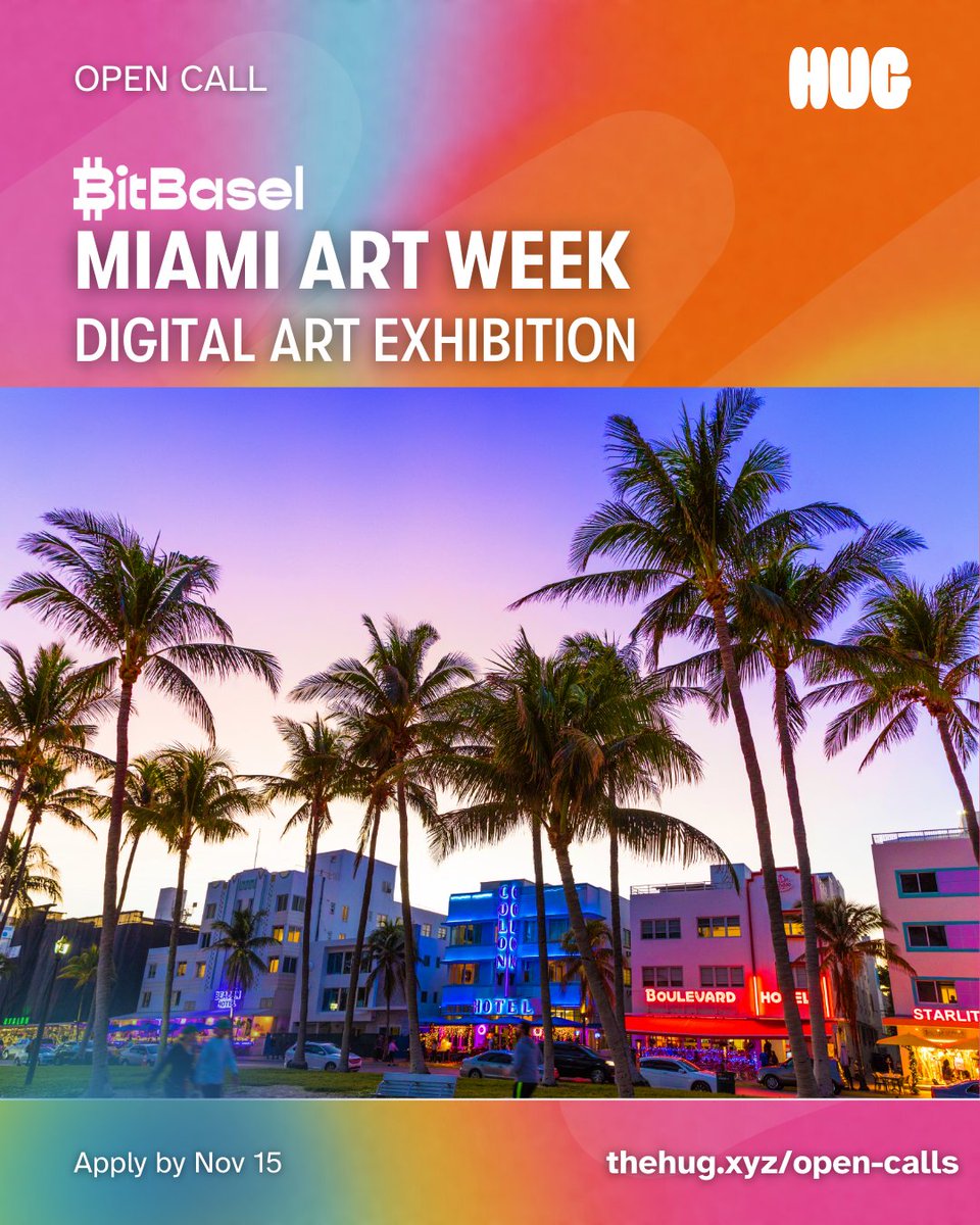 🎨🌴

Art Week Miami is calling and <a href="/bitbaselart/">BitBasel</a> wants you to pick up!

Take your art to South Beach for a special digital exhibition at the Sagamore South Beach. Submissions highlighting the intersection of art &amp; technology will receive curatorial preference.

Apply for free ⤵️